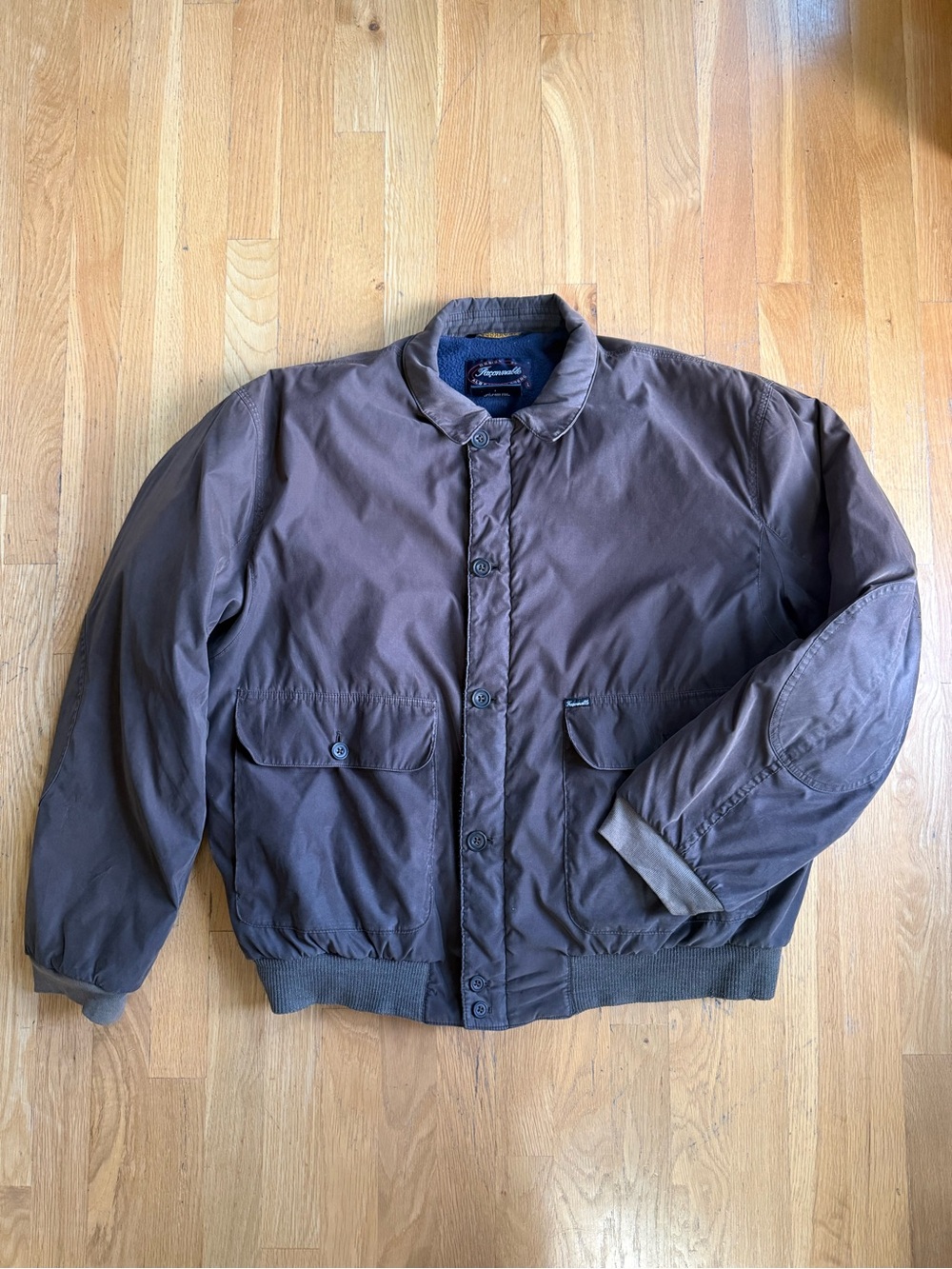 Vintage Faconnable Albert Goldberg Field Bomber Jacket Brown L Utility